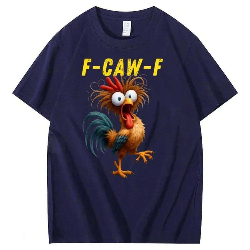 F-Caw-F Crazy Chicken Pattern T-Shirt