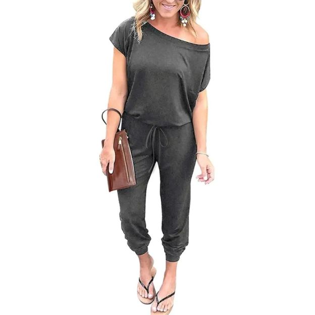 Plus Size Off-Shoulder Romper – Comfy Summer Jumpsuit