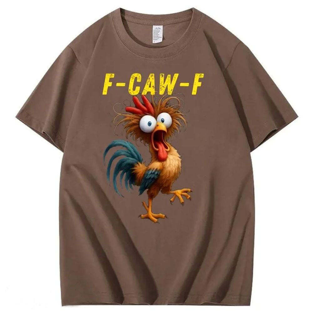 F-Caw-F Crazy Chicken Pattern T-Shirt
