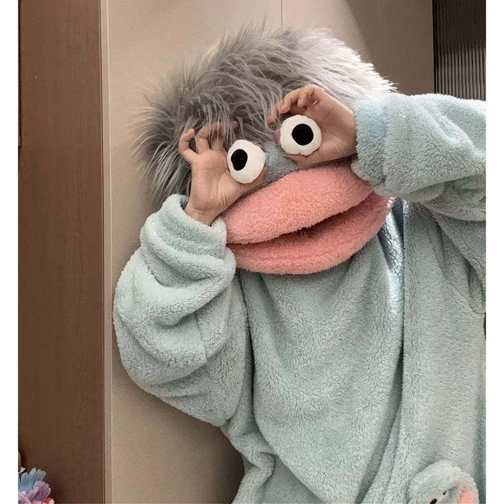 Funny Monster Hooded Fleece Robe