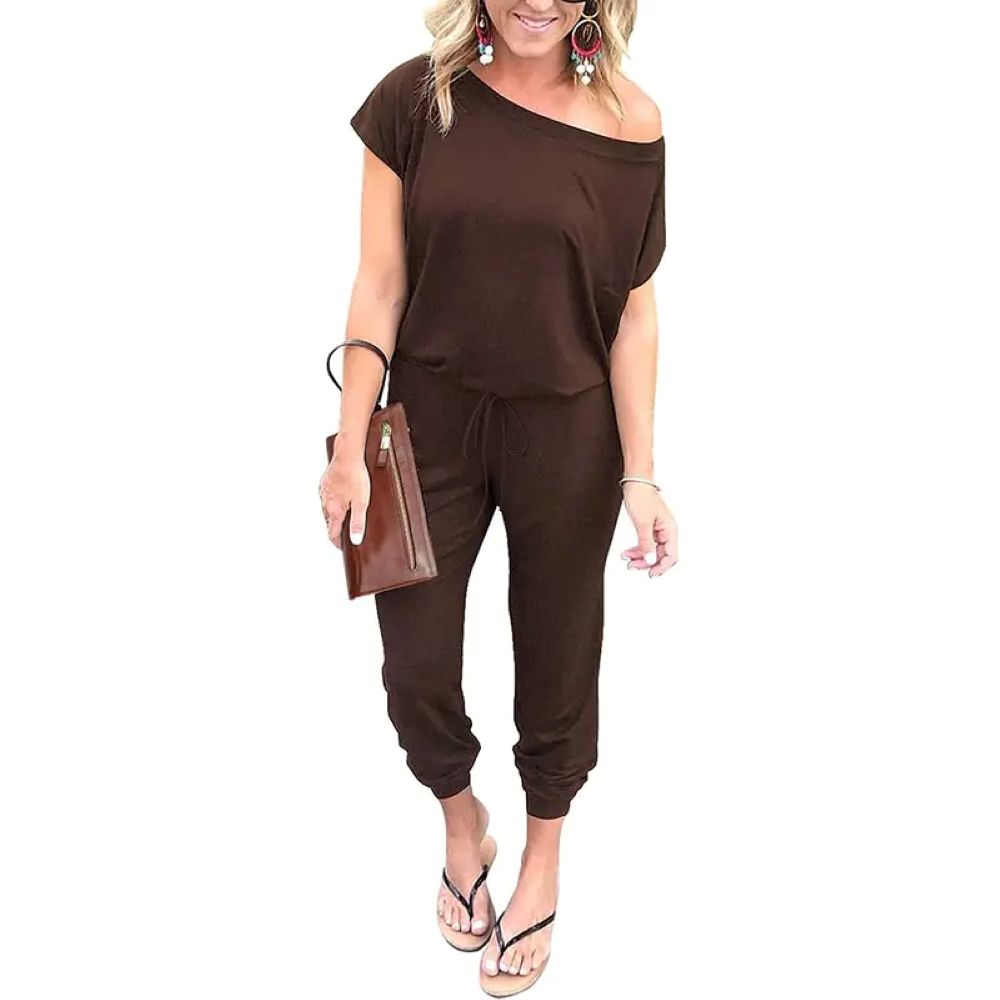 Plus Size Off-Shoulder Romper – Comfy Summer Jumpsuit