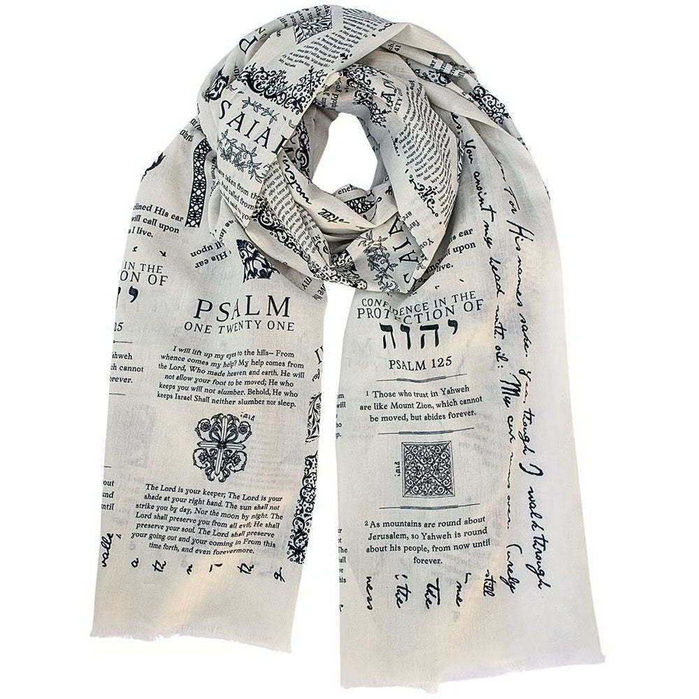 Handcrafted Christian Prayer Shawl: Protection Bible Verse Scarf, Yeshua Scripture Wrap