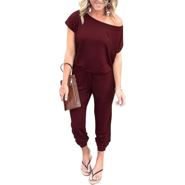 Plus Size Off-Shoulder Romper – Comfy Summer Jumpsuit