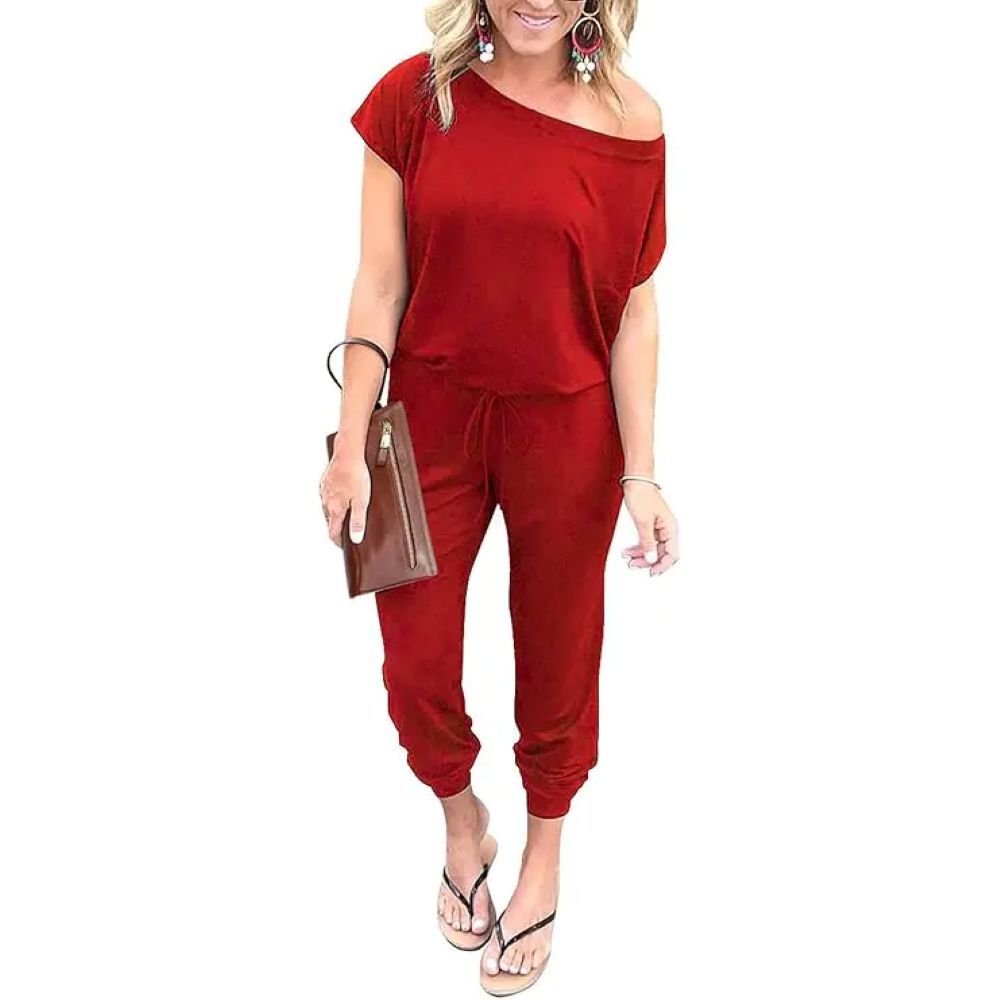 Plus Size Off-Shoulder Romper – Comfy Summer Jumpsuit
