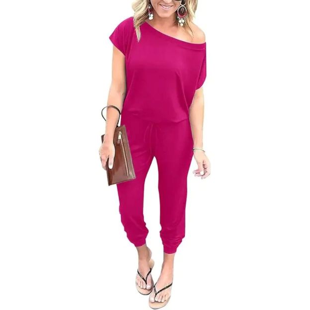 Plus Size Off-Shoulder Romper – Comfy Summer Jumpsuit