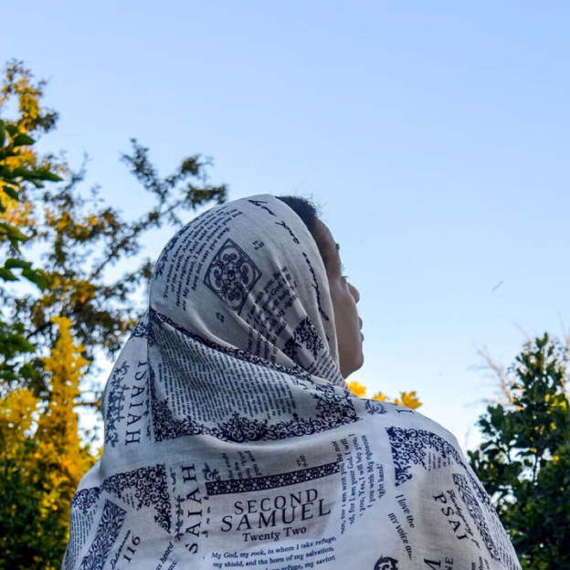 Handcrafted Christian Prayer Shawl: Protection Bible Verse Scarf, Yeshua Scripture Wrap