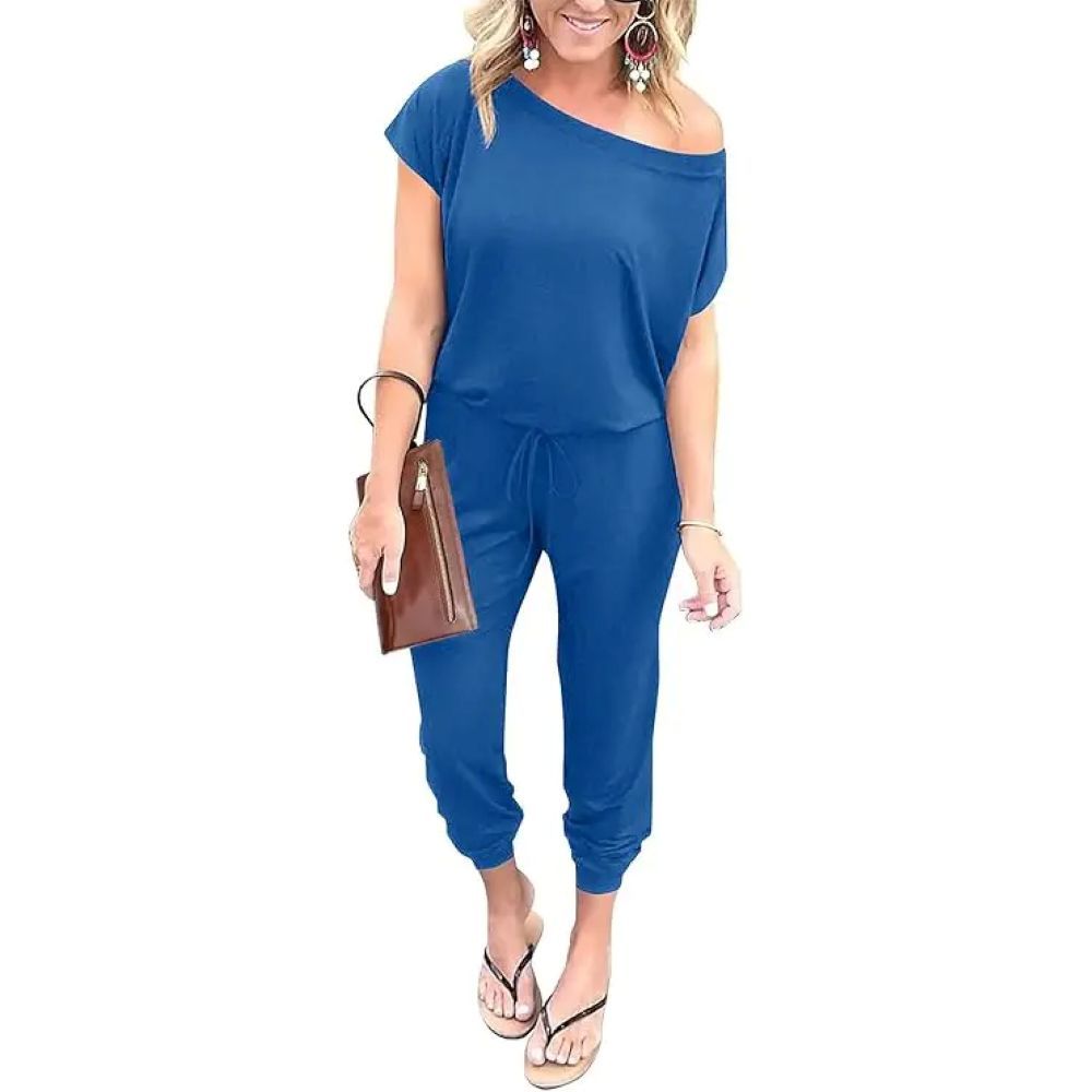 Plus Size Off-Shoulder Romper – Comfy Summer Jumpsuit