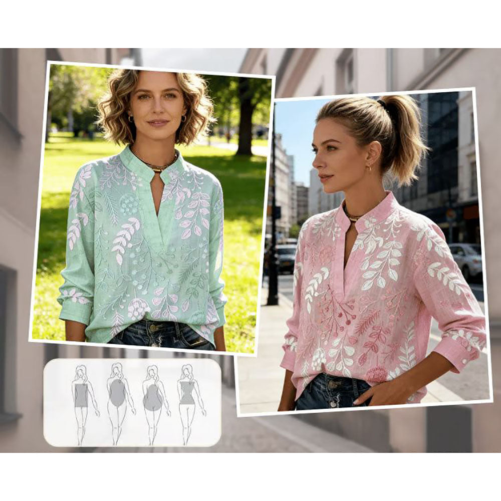 The Stand Collar Floral Blouse