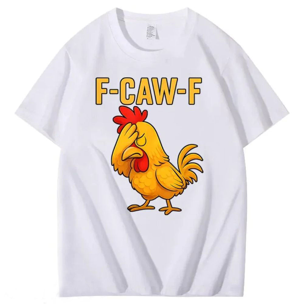 F-Caw-F Helpless Chicken Pattern T-Shirt