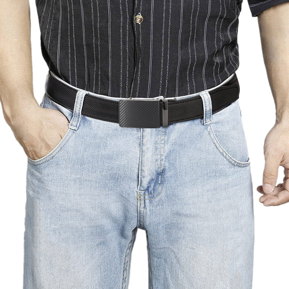 Leather Ratchet Belt With Adjustable Buckle - LR007