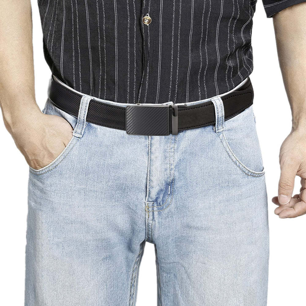 Leather Ratchet Belt With Adjustable Buckle - LR007