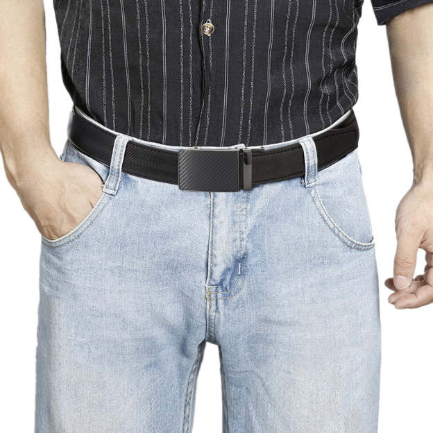 Leather Ratchet Belt With Adjustable Buckle - LR007