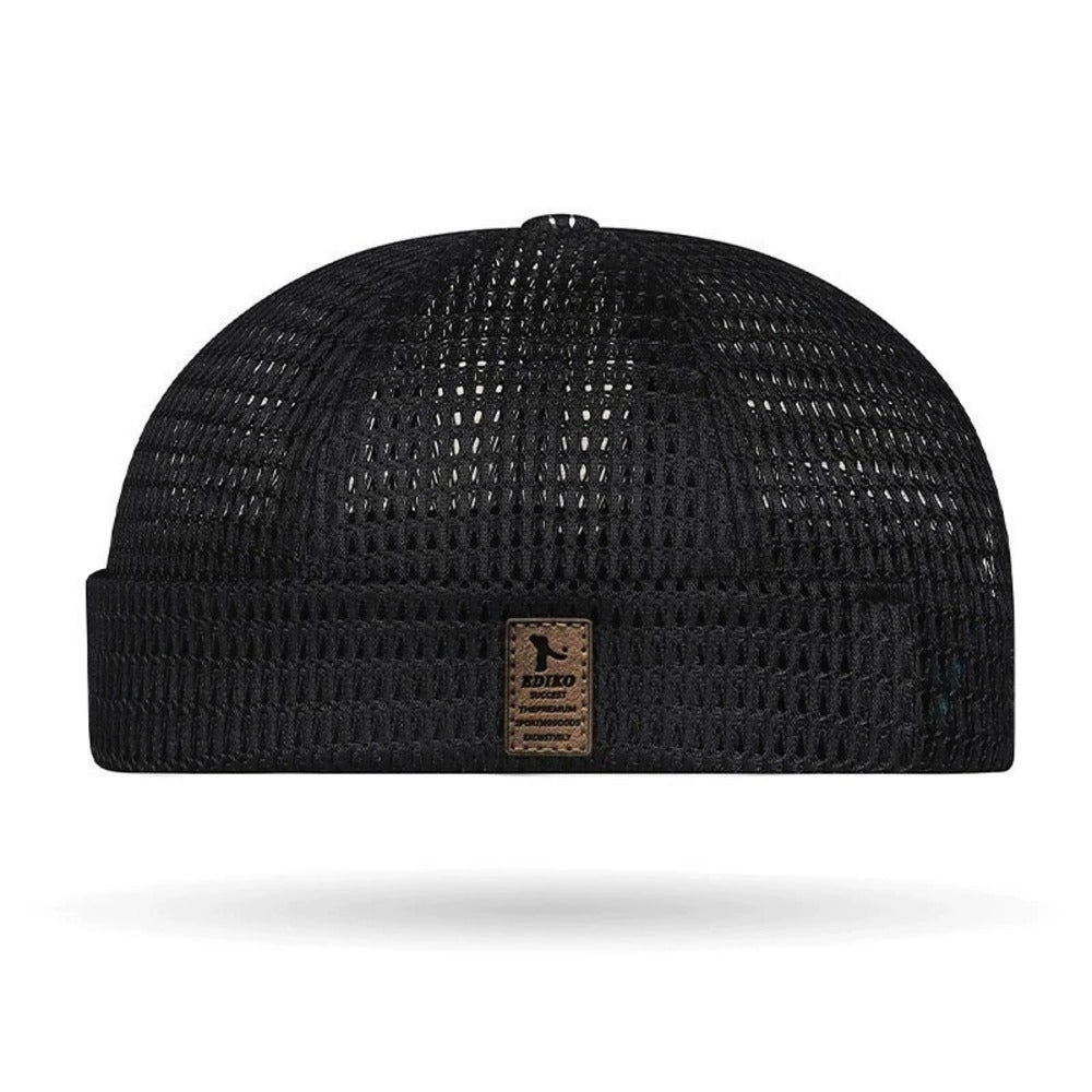 Men’s Breathable Brimless Docker Hat – Lightweight Mesh Skull Cap for Summer Outdoor Wear