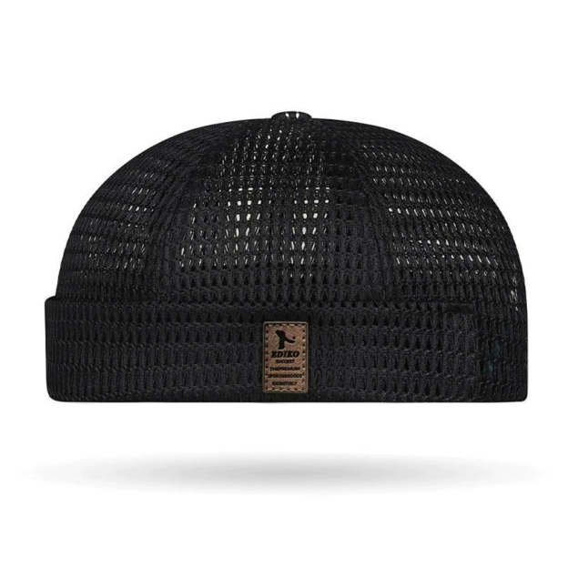 Men’s Breathable Brimless Docker Hat – Lightweight Mesh Skull Cap for Summer Outdoor Wear