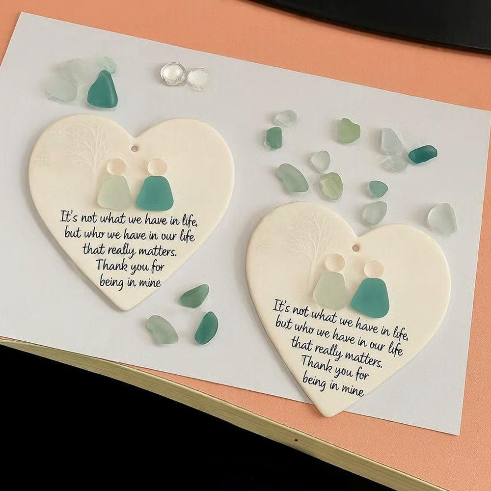 Heart-Shaped Sea Glass Friendship Decor🌊✨ Shaped by Nature & Crafted by Hand💝