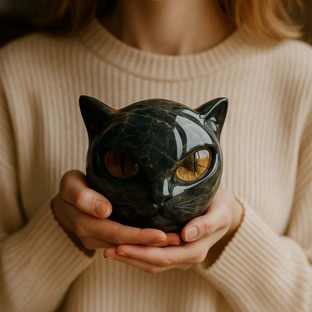 Luxury Black Cat Sculpture – Elegant Home Decor and Gift-Ready Art Piece