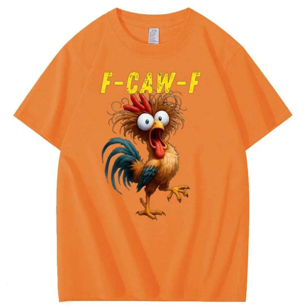 F-Caw-F Crazy Chicken Pattern T-Shirt