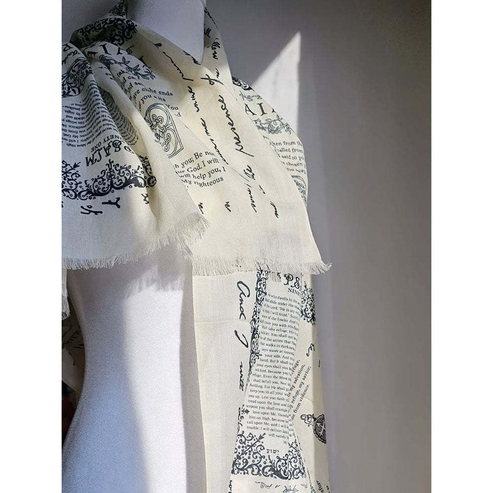 Handcrafted Christian Prayer Shawl: Protection Bible Verse Scarf, Yeshua Scripture Wrap