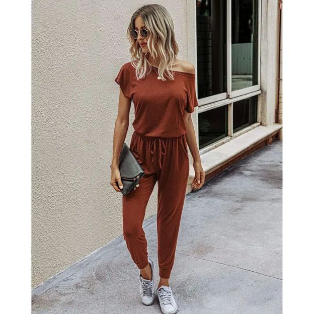 Plus Size Off-Shoulder Romper – Comfy Summer Jumpsuit