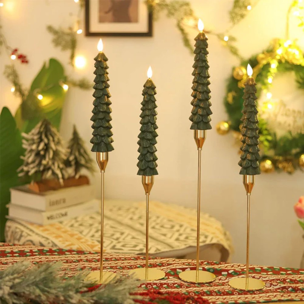 Christmas Tree LED Taper Candles Flickering with Remote Timer