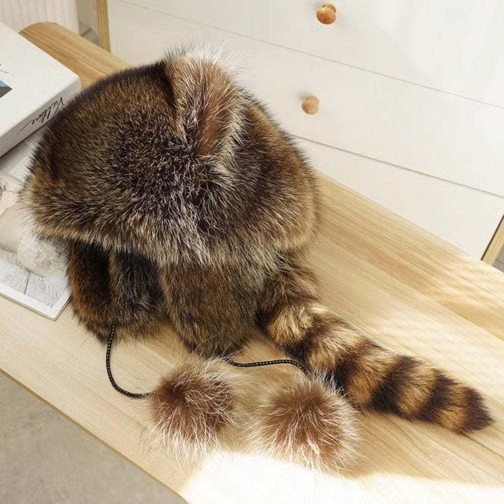 Winter Cute Raccoon Plush Hats