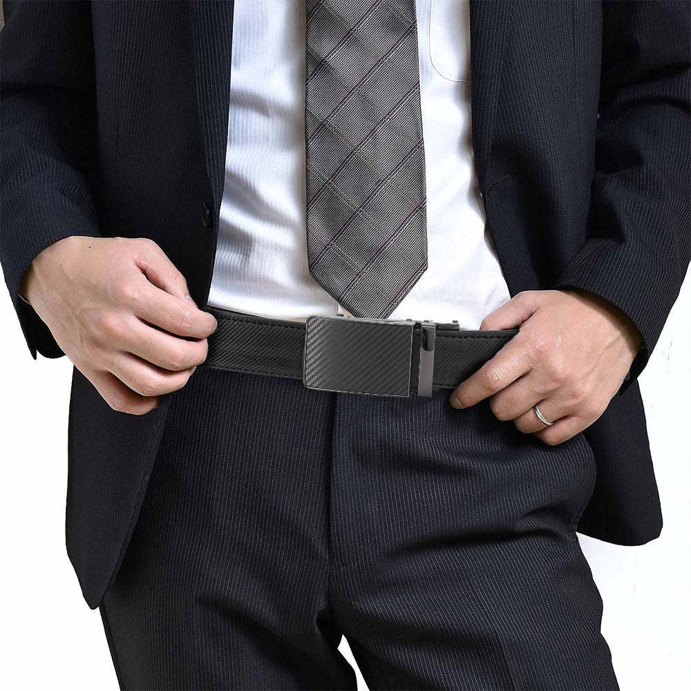Leather Ratchet Belt With Adjustable Buckle - LR007