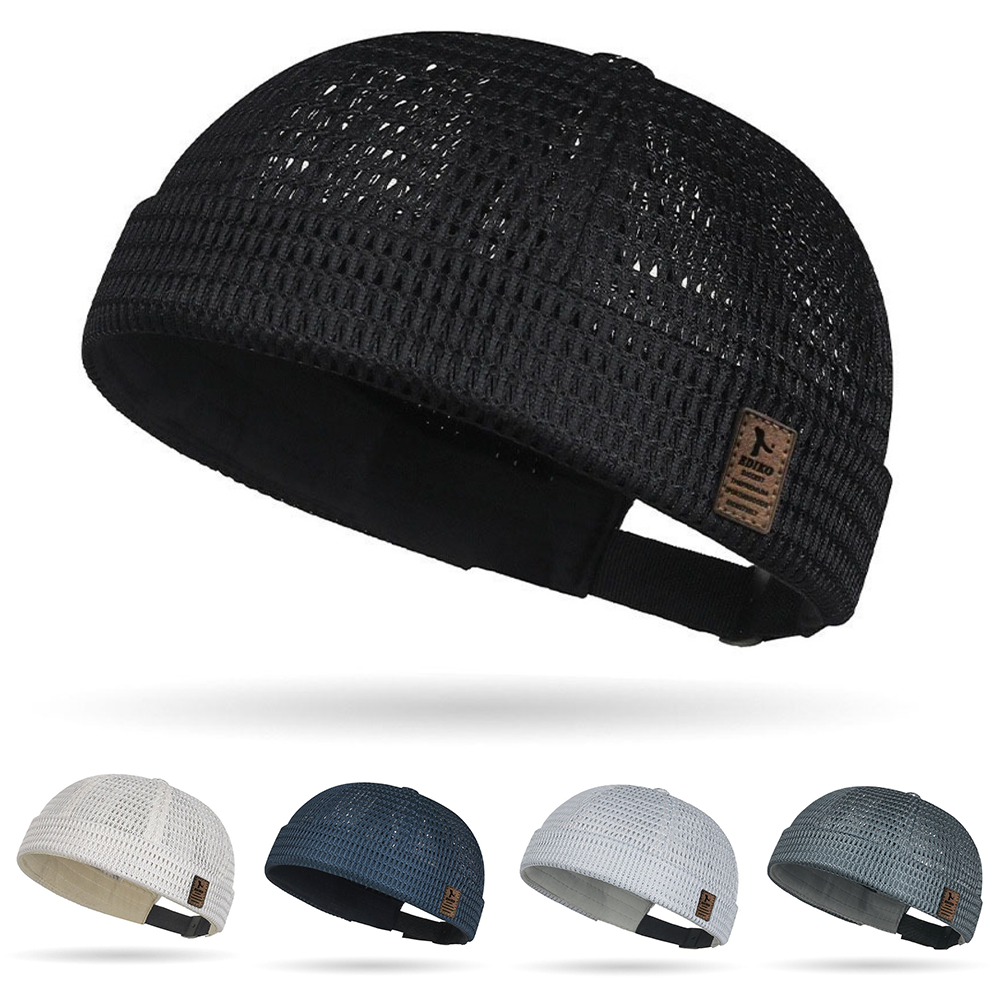 Men’s Breathable Brimless Docker Hat – Lightweight Mesh Skull Cap for Summer Outdoor Wear