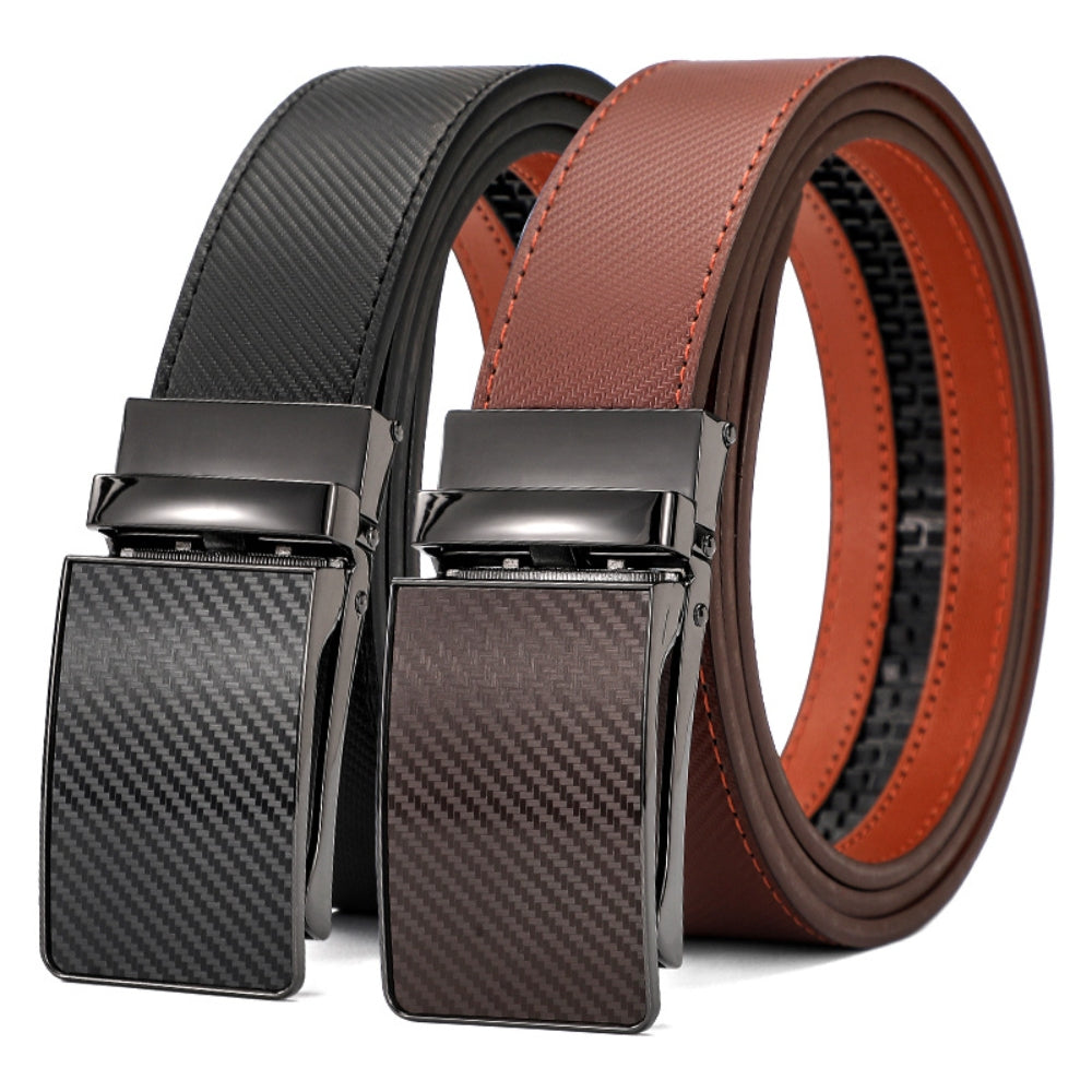Leather Ratchet Belt With Adjustable Buckle - LR007
