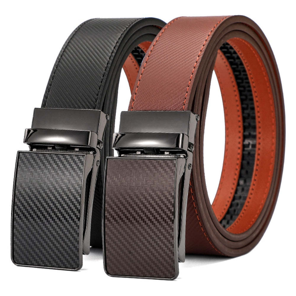 Leather Ratchet Belt With Adjustable Buckle - LR007
