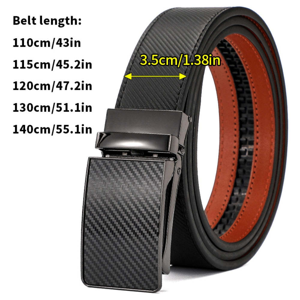 Leather Ratchet Belt With Adjustable Buckle - LR007