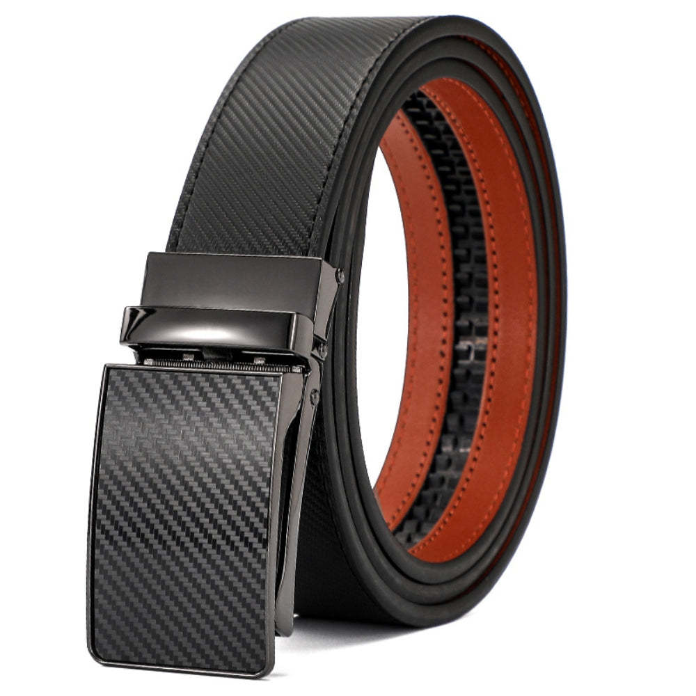Leather Ratchet Belt With Adjustable Buckle - LR007