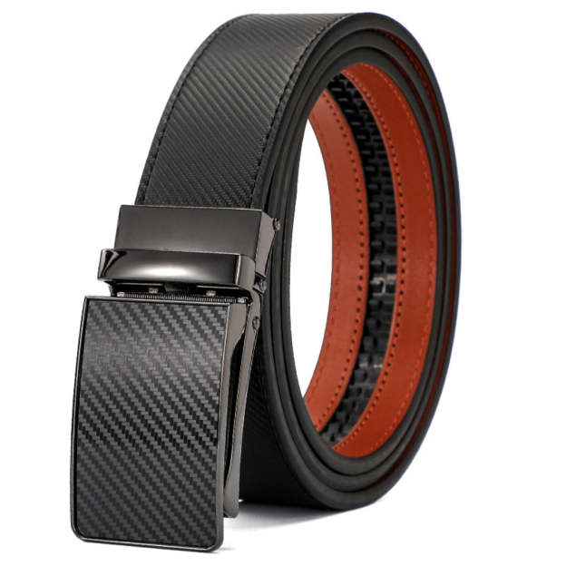 Leather Ratchet Belt With Adjustable Buckle - LR007