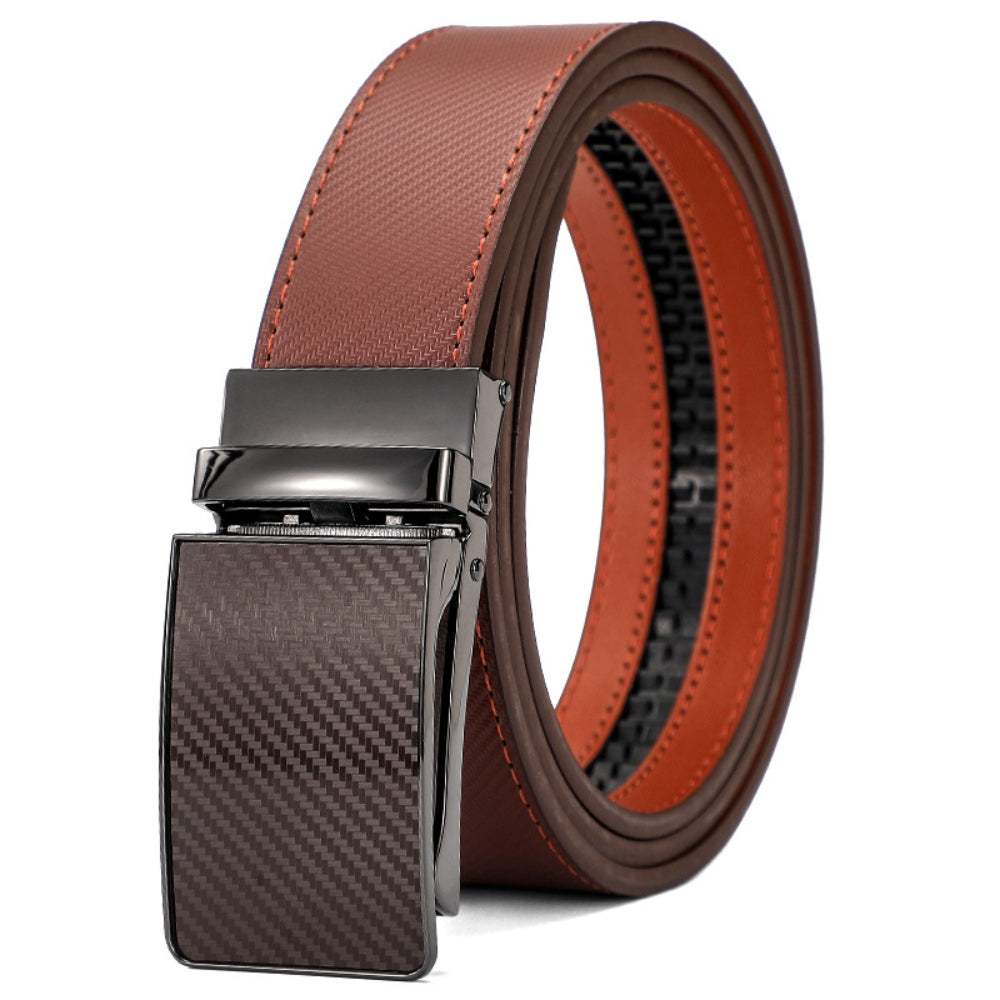 Leather Ratchet Belt With Adjustable Buckle - LR007