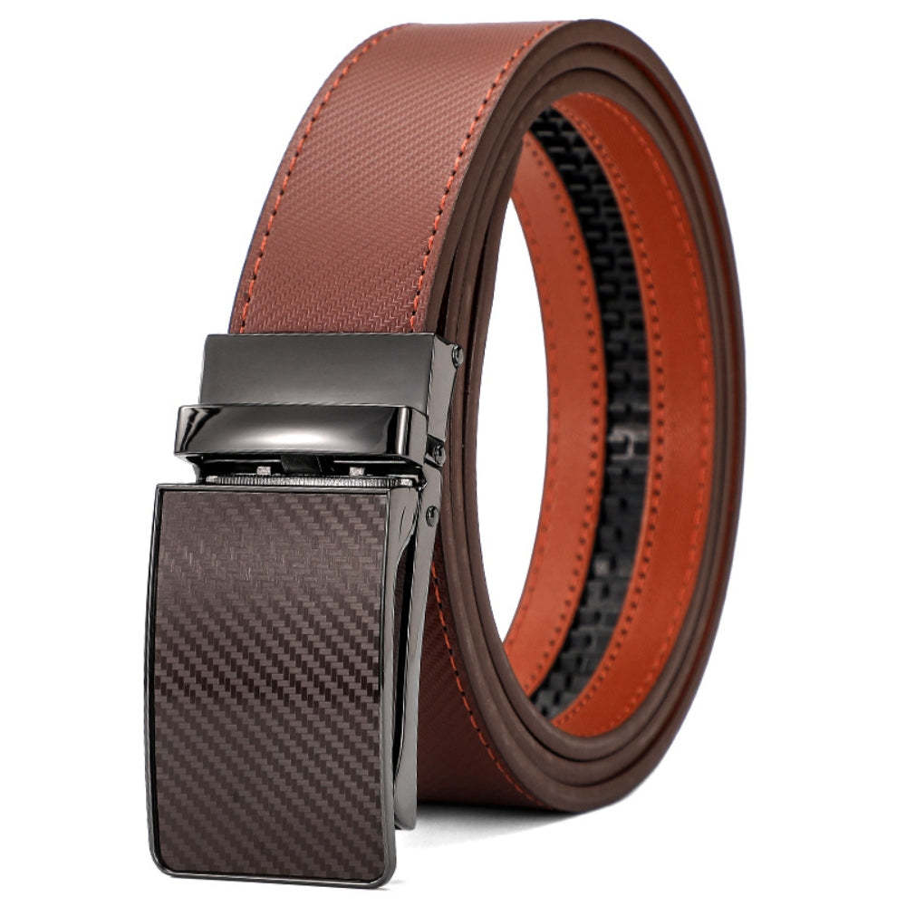 Leather Ratchet Belt With Adjustable Buckle - LR007