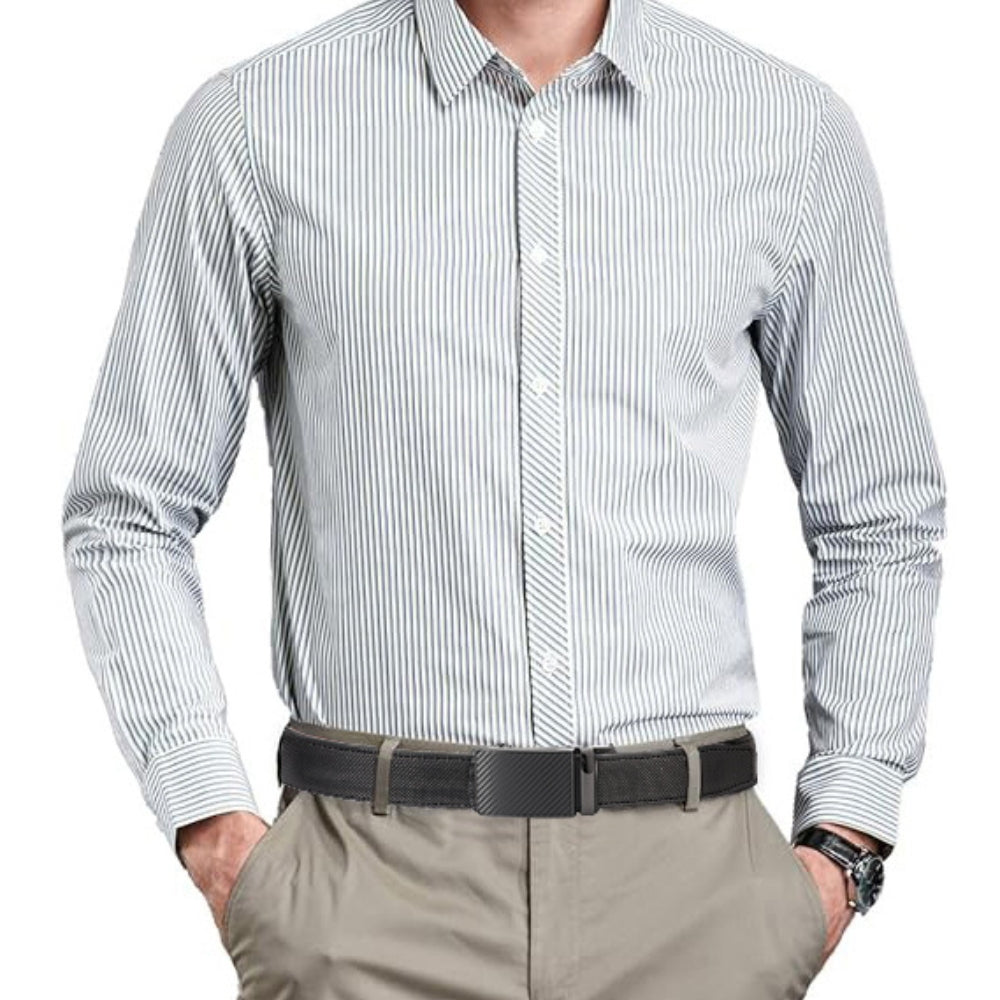 Leather Ratchet Belt With Adjustable Buckle - LR007