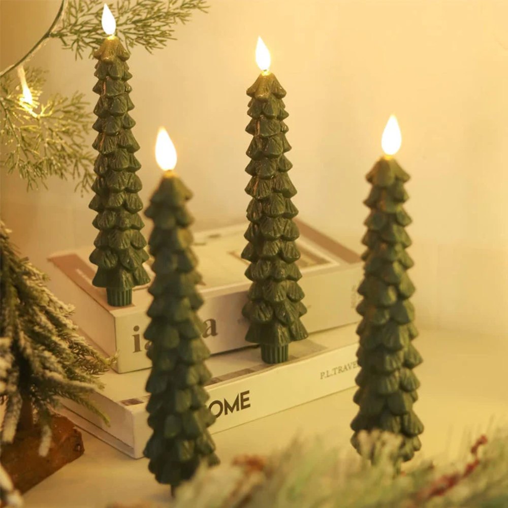 Christmas Tree LED Taper Candles Flickering with Remote Timer