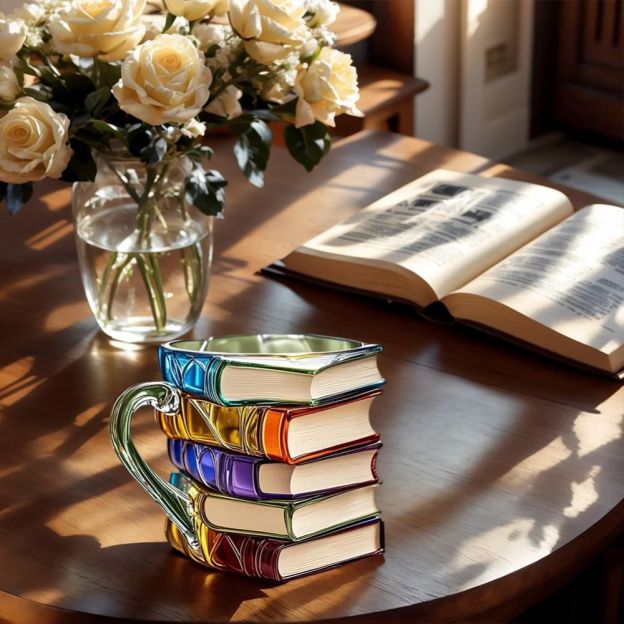 Emerald Painted Book Mug