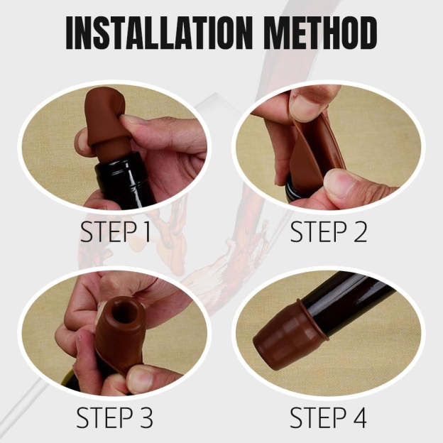 Silicone Wine Stoppers - Reusable Sparkling Wine Bottle Stopper
