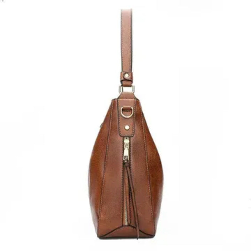 Luxury Leather Hobo Anti-Theft Handbag + FREE Pouch Wallet