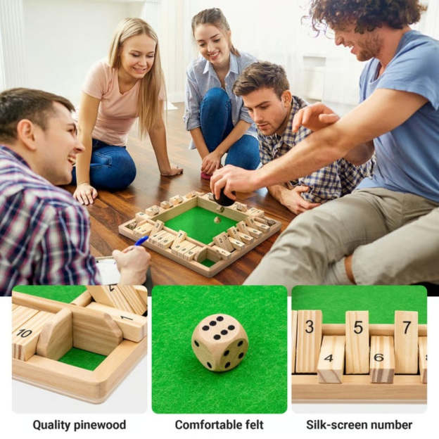 Shut The Box-Wooden Dice Board Game
