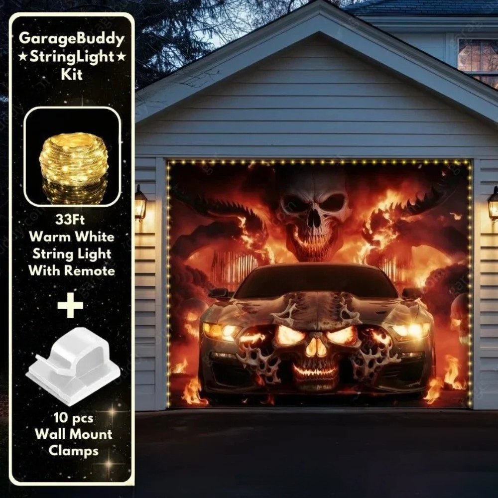 Hell Ride Halloween Garage Door Covers D457