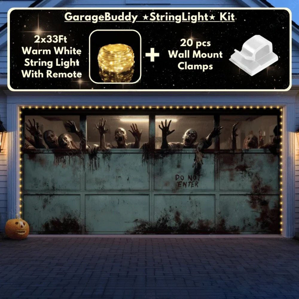 Zombie Breach Halloween Garage Door Covers D453