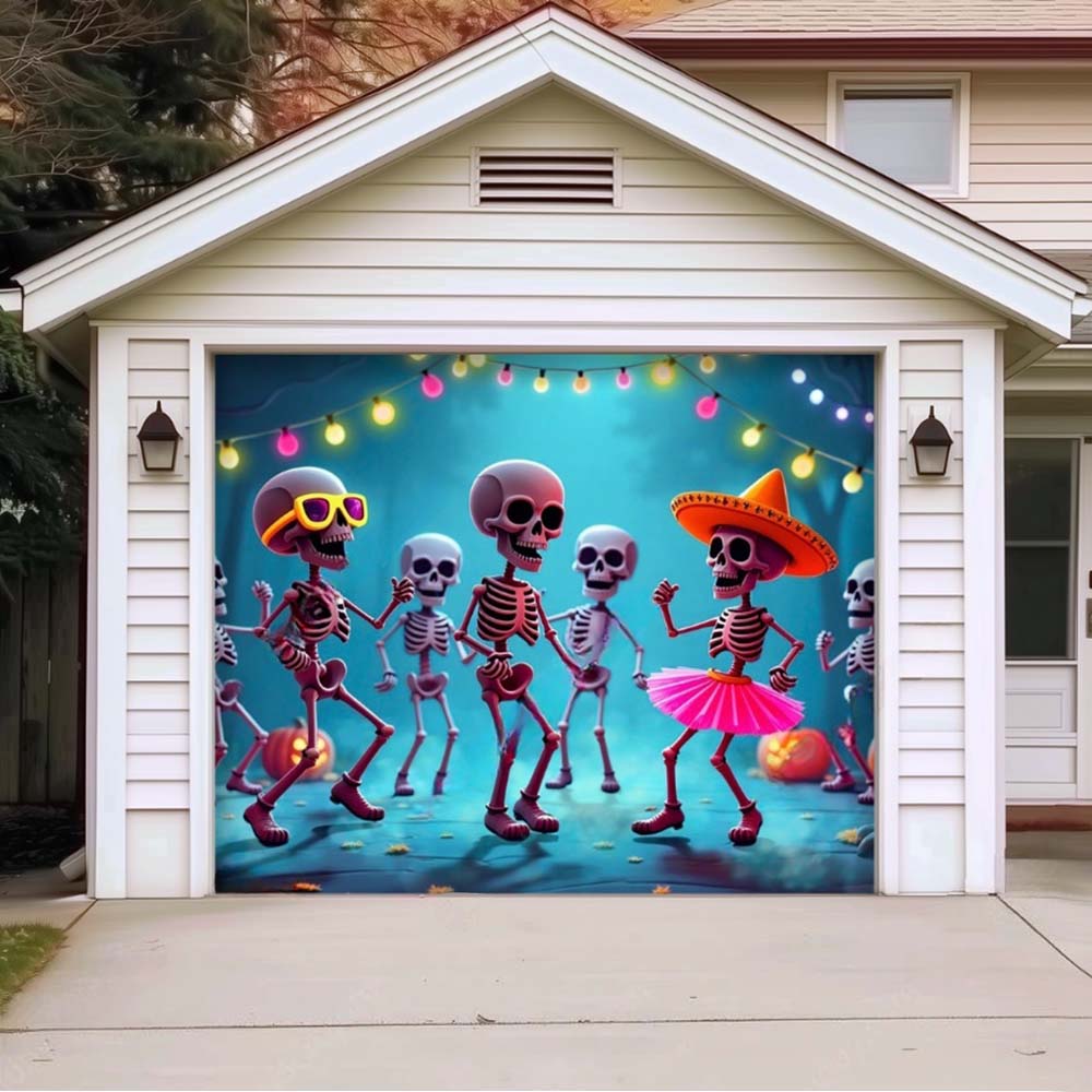 Boogie Bones Halloween Garage Door Covers D463
