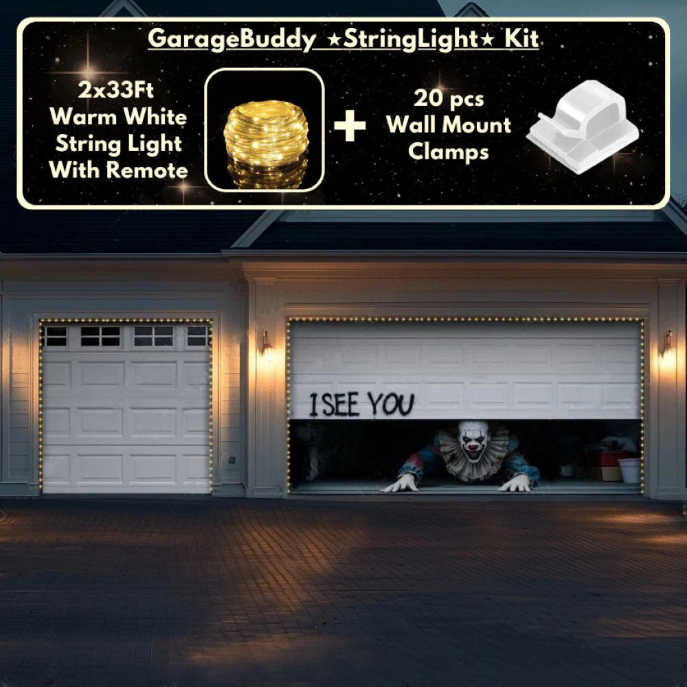 Peeking Clown Halloween Garage Door Covers D454