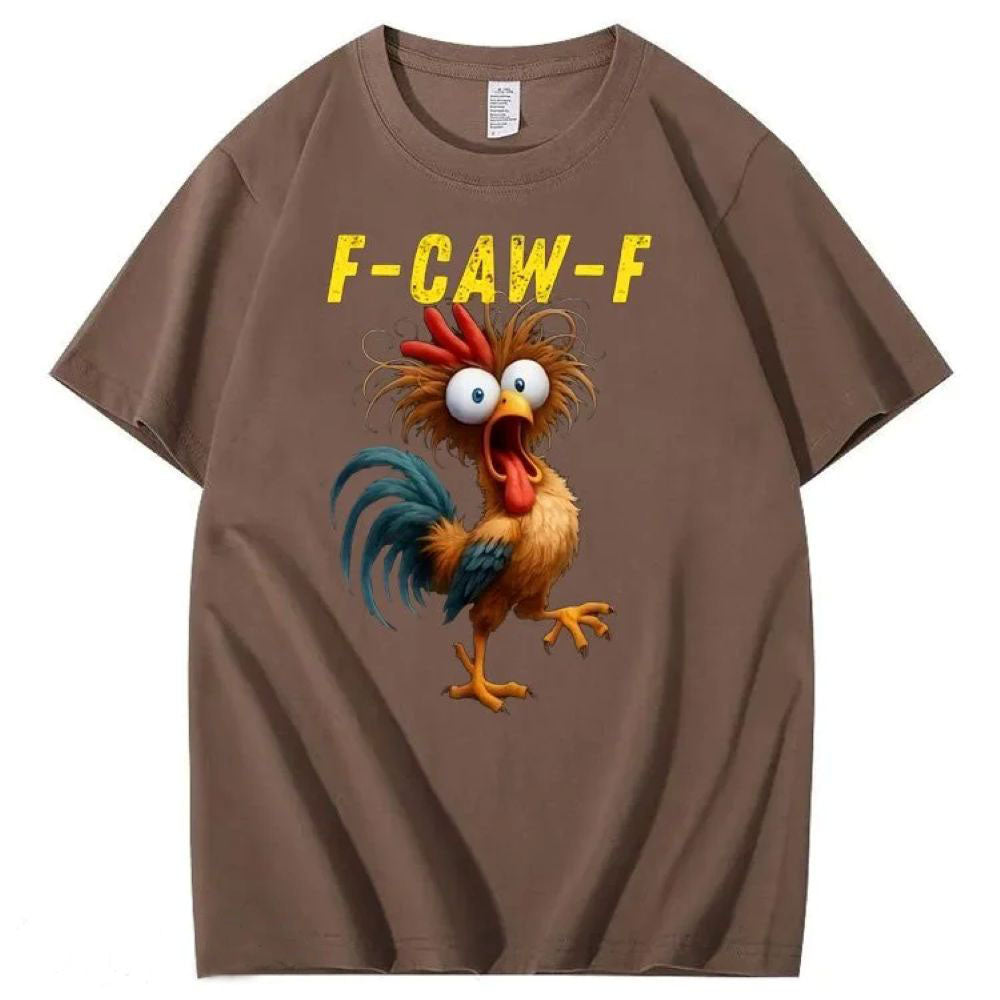 F-Caw-F Crazy Chicken Pattern T-Shirt