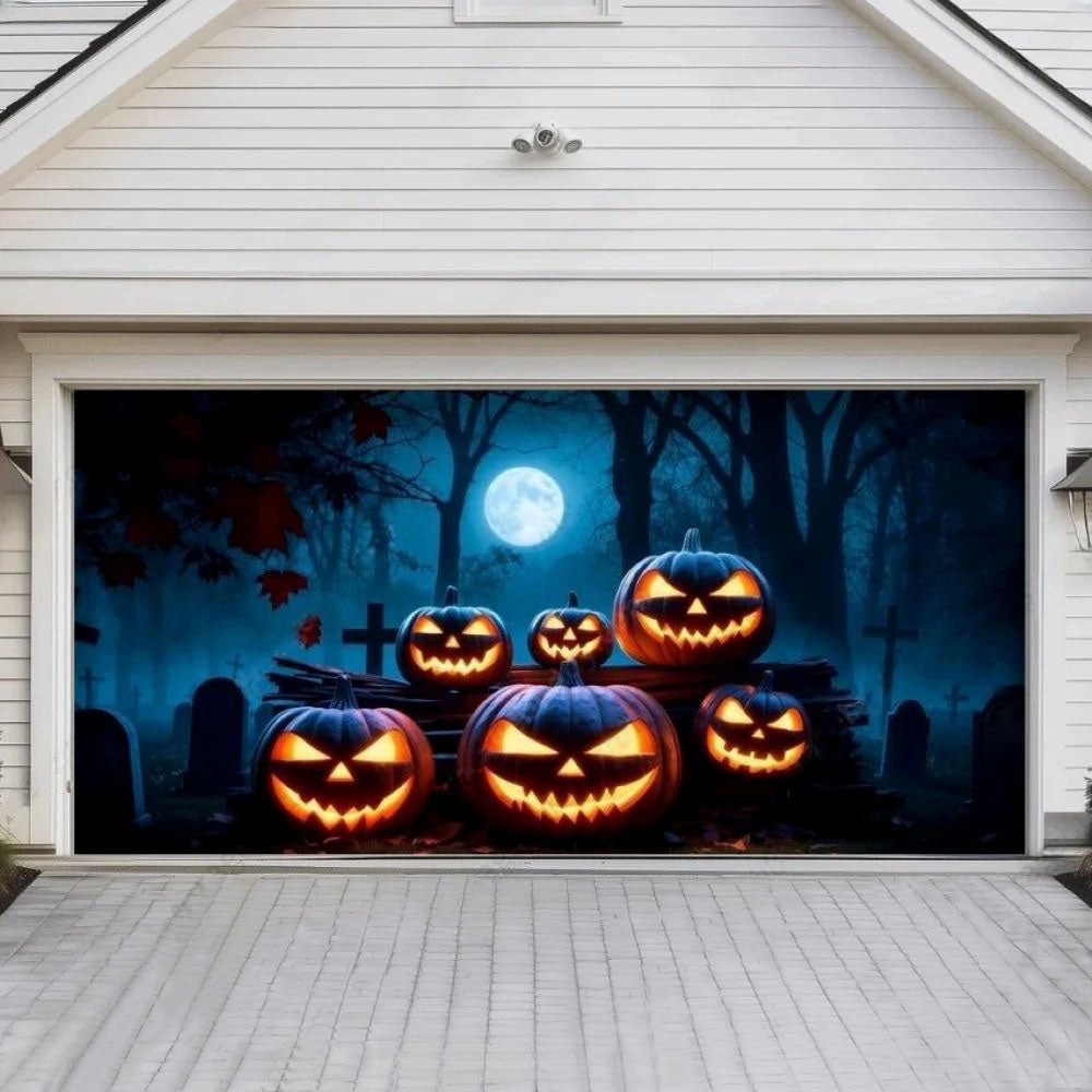 Cursed Pumpkins Halloween Garage Door Covers D455