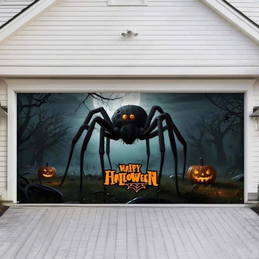 Giant Spider Halloween Garage Door Covers D467