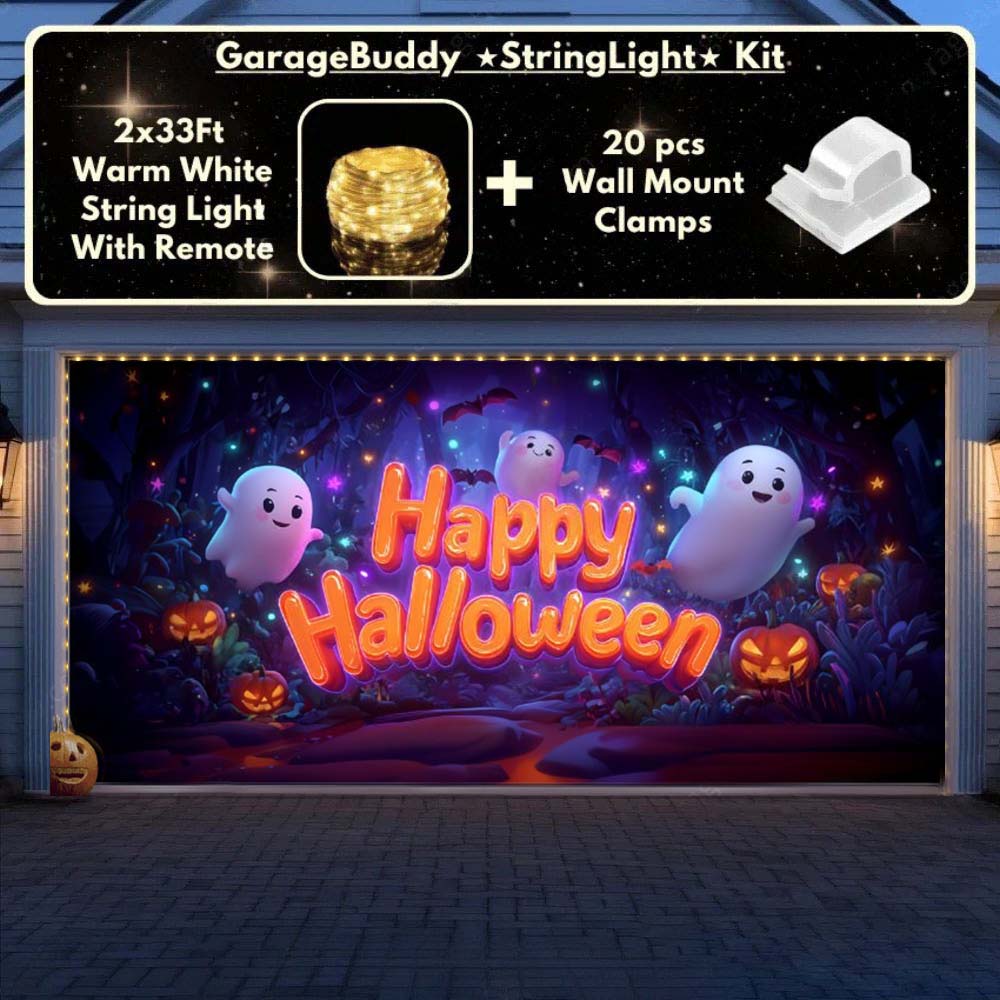 Ghost Party Halloween Garage Door Covers D465