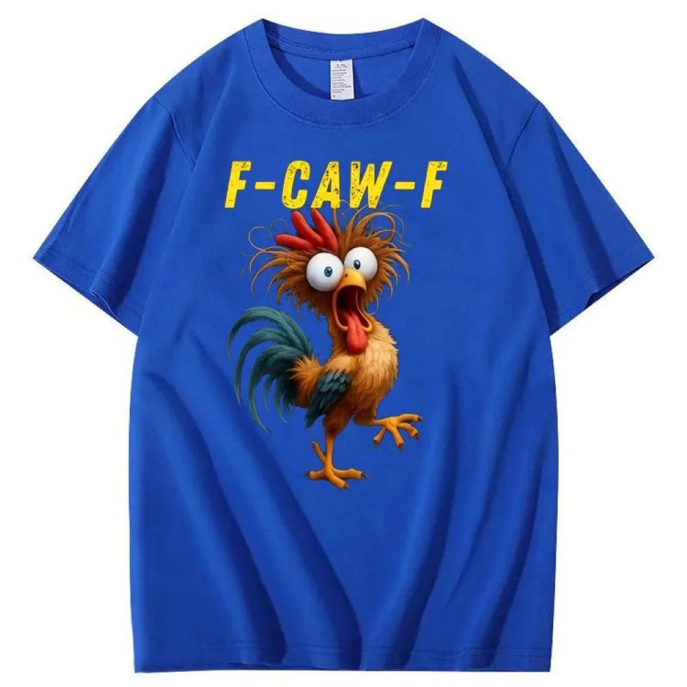 F-Caw-F Crazy Chicken Pattern T-Shirt