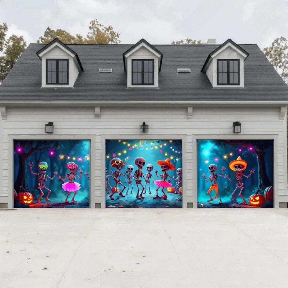 Boogie Bones Halloween Garage Door Covers D463